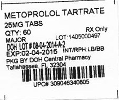 Label Image For 25mg (Metoprolol 25mg)